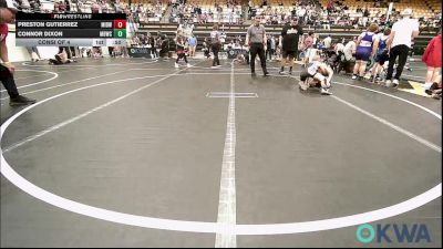 73 lbs Consi Of 4 - Preston Gutierrez, Midwest City Bombers Youth Wrestling Club vs Connor Dixon, Mustang Bronco Wrestling Club