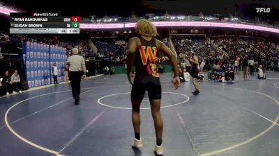 3A 150 lbs Champ. Round 1 - Ryan Rakouskas, Cedar Ridge vs Eligah Brown, West Charlotte High School