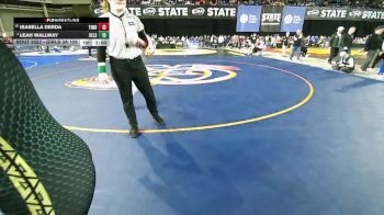 Girls 3A 105 lbs Champ. Round 1 - Leah Wallway, Kelso (Girls) vs Isabella Derda, Timberline (Girls)