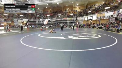 132 lbs Cons. Round 1 - Brody Beckman, Oakley Hs vs Cody Falk, Effingham-Atchison Co Community Hs