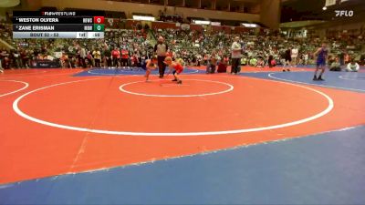 52 lbs 1st Place Match - Weston Olvera, Honey Badger Wrestling Club vs Zane Erisman, Mighty Bluebirds Wrestling