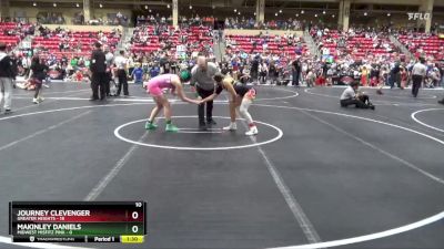 125 lbs Round 2 (6 Team) - Journey Clevenger, Greater Heights vs Makinley Daniels, Midwest Misfitz Pink