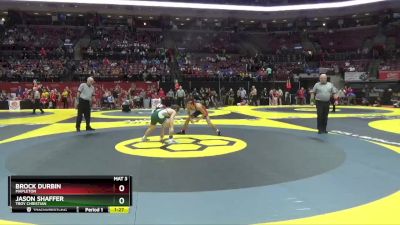 D3-126 lbs Quarterfinal - Brock Durbin, Mapleton vs Jason Shaffer, Troy Christian