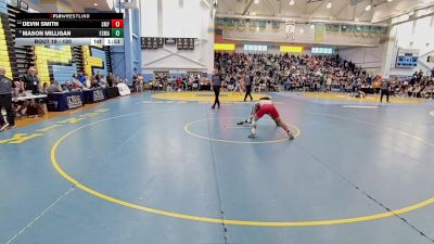 120 lbs Champ. Round 1 - Mason Milligan, First State Military Academy vs Devin Smith, Smyrna H S