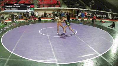 90-95 lbs Champ. Round 3 - Lilyana Erekson, Idaho vs Maya Iverson, Alaska