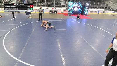 Junior Boys - 132 lbs Cons. Round 4 - Jayden Rinken, Immortal Athletics WC vs Chase Franklin, Ironhawk Wrestling Academy