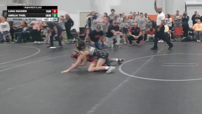 64 lbs Round 1 (6 Team) - Luna Haugen, PA West Black vs Amelia Thiel, Lady Warriors United Maroon