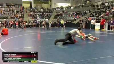 45 lbs Champ. Round 2 - Beckett Wiederin, Ankeny Wrestling Club vs Syrus Bazer, Nebraska Wrestling Academy