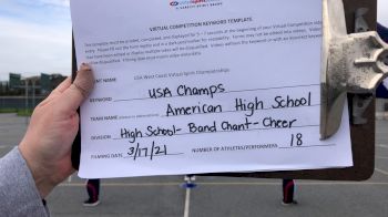 American High School [High School - Band Chant - Cheer] 2021 USA Virtual West Coast Spirit Championships