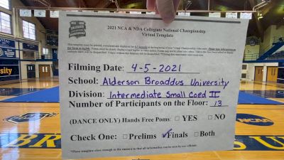 Alderson Broaddus University [Intermediate Small Coed Division II Virtual Finals] 2021 NCA & NDA Collegiate Cheer & Dance Championship