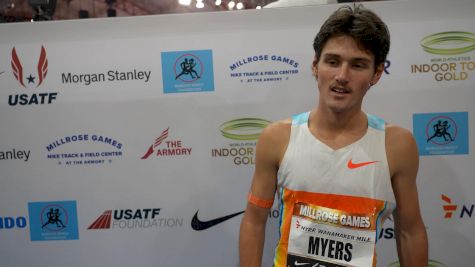 Cam Myers Reacts After Winning the Wanamaker Mile | 2026 Millrose Games