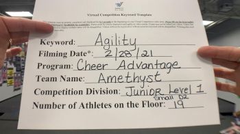 Cheer Advantage All Stars - Amethyst [All Star L1 Junior - D2 - Small - B] 2021 Varsity All Star Winter Virtual Competition Series: Event III