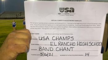 El Rancho High School [High School - Band Chant - Cheer] 2021 USA Virtual West Coast Spirit Championships