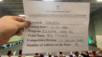 Rockstar Cheer Rhode Island - Big Tymers [L2 Senior - Small] 2021 Athletic Championships: Virtual DI & DII