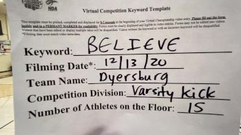 Dyersburg High School [Large Varsity Kick] 2020 NDA December Virtual Championship