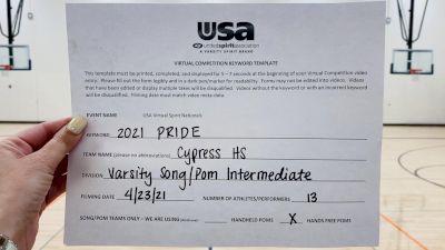 Cypress High School [Varsity - Song/Pom - Intermediate Finals] 2021 USA Spirit & Dance Virtual National Championships
