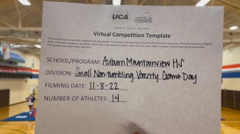 Auburn Mountainview High School [Game Day Varsity - Non Tumble] 2022 UCA West Virtual Regional