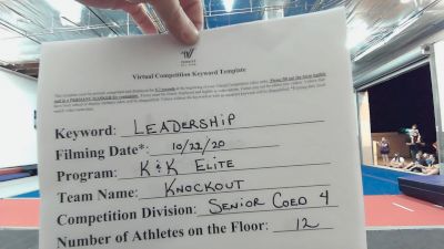 K & K Cheer Empire - Knockout Code 4 [Level 4 L4 Senior Coed] Varsity All Star Virtual Competition Series: Event I