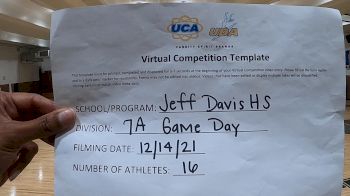 Jefferson Davis High School [Varsity - Game Day] 2021 UCA December Virtual Regional