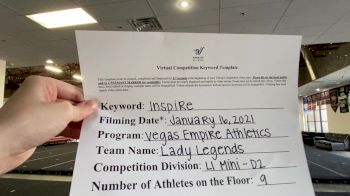 Vegas Empire Athletics - Lady Legends [L1 Mini - D2] 2021 GSSA DI & DII Virtual Championship