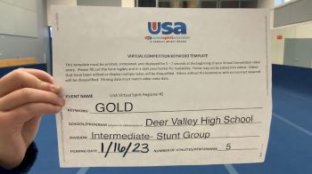 Deer Valley High School [HS Group Stunt Intermediate - All Female] 2023 USA Virtual Spirit Regional II