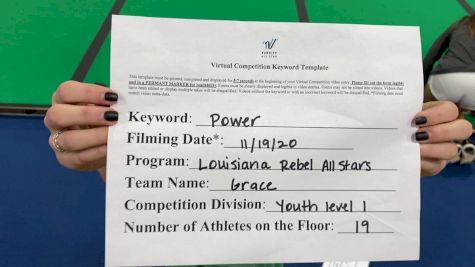 Louisiana Rebel All Stars - Louisiana Rebel All Stars - Grace [L1 Youth - Small] Varsity All Star Virtual Competition Series: Event V