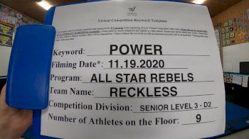 All Star Rebels - Reckless [L3 Senior - D2] Varsity All Star Virtual Competition Series: Event V