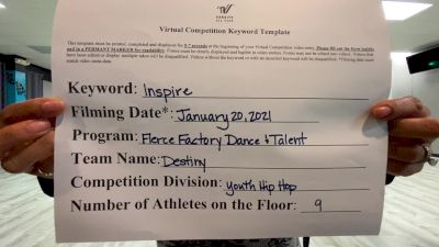 Fierce Factory Dance & Talent - Fierce Factory Dance & Talent - Fierce Factory Destiny Elite Youth HH [Youth - Hip Hop] 2021 GSSA DI & DII Virtual Championship