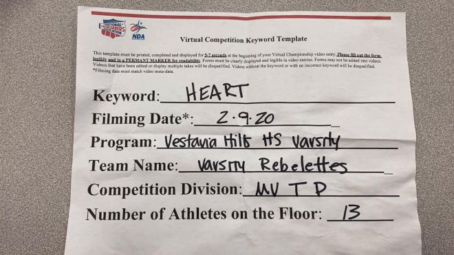 Vestavia Hills High School Varsity Rebelettes [Medium Varsity - Team Performance] 2021 NCA & NDA Virtual February Championship