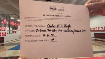 Center Hill High School [Game Day Medium Varsity - NT] 2023 UCA & UDA November Virtual Challenge