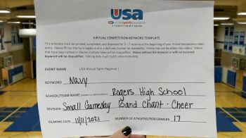 Rogers High School [High School - Band Chant - Cheer] 2021 USA Virtual Spirit Regional I