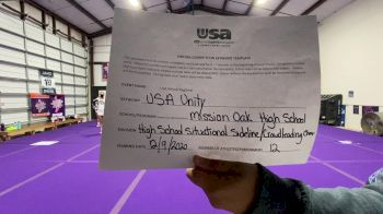 Mission Oak High School [High School &ndash; High School Situational Sideline/Crowdleading Cheer] 2020 USA Virtual Regional