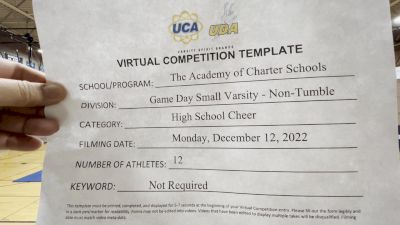 The Academy of Charter Schools [Game Day Small Varsity - Non-Tumble] 2022 UCA & UDA December Virtual Regional
