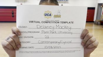 Point Park University - Delaney Mackey [College - Solo - Contemporary/Lyrical] 2023 UDA Solo Showdown