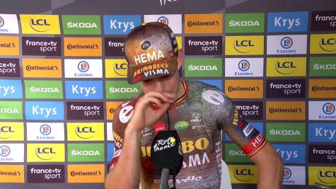 Physically, Emotionally Exhausted Wout Van Aert Reacts To Jonas Vingegaard's Stage 20 Gift