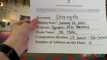 Dynamic Elite Athletics - JR T3AL [L3 Junior - D2 - Small - A] 2021 Varsity All Star Winter Virtual Competition Series: Event II