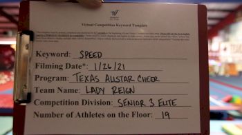 Texas Allstar Cheer and Dance - Lady Reign [L3 Senior - D2] 2021 Varsity All Star Winter Virtual Competition Series: Event I