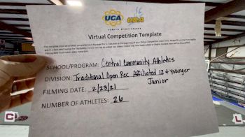 Central Community Athletics [Traditional Open Rec Affiliated 12U] 2021 UCA February Virtual Challenge