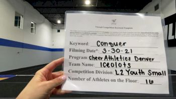 Cheer Athletics - Denver - ICEolots [L2 Youth - Small] 2021 Varsity All Star Winter Virtual Competition Series: Event V