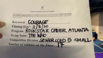 Rockstar Cheer Atlanta - The Who [Level 5 L5 Senior Coed] Varsity All Star Virtual Competition Series: Event III