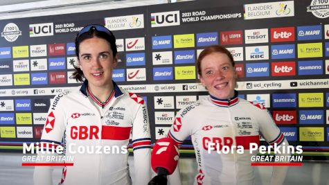Millie Couzens, Flora Perkins Of Team Great Britain Speak About Team's Gold Medal Tactics