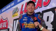 Garrett Alberson Reacts After Winning Rain-Shortened Late Model Nationals Feature At Knoxville