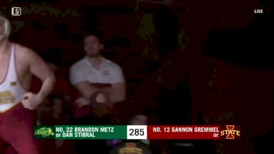 285 lbs: Gannon Gremmel, Iowa State vs Brandon Metz, NDSU
