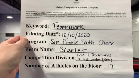 Sun Prairie Youth Cheer - Scarlet [Level 2 L2 Traditional Recreation - 12 &amp; Younger (NON)] Varsity All Star Virtual Competition Series: Event VII