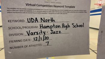 Hampton High School [Small Varsity - Jazz] 2020 UDA North Virtual Dance Challenge