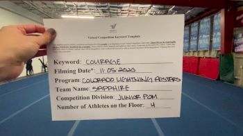Colorado Lightning Athletics - Sapphire [All Star Junior - Pom] Varsity All Star Virtual Competition Series: Event III