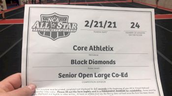 Core Athletix - Black Diamonds [L6 Senior Coed Open - Large] 2021 NCA All-Star Virtual National Championship