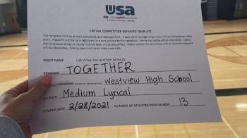 Westview High School [Lyrical Varsity - Medium] 2021 USA Virtual Dance Winter Classic