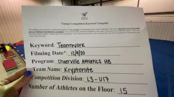 CheerVille Athletics HB - Kryptonite [Level 3 L3 - U17] Varsity All Star Virtual Competition Series: Event VII