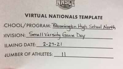 Bloomington High School-North [Game Day Small Varsity Virtual Semi Finals] 2021 UCA National High School Cheerleading Championship